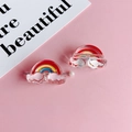 Schattige DIY hars regenboog en wolken accessoires voor haarspelden en sieraden maken - Cartoon Regenboog 2 (KP4968)