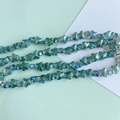 Macro detail of iridescent blue butterfly glass beads for DIY jewelry making and crafts - Iridescent Sky Blue (13#)