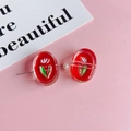 DIY tulp hars accessoires met rood ovaal acryl ontwerp voor haarspelden en knutselen - Bleekrode Tulp (KP4968)