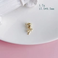 Ciondolo a forma di rosa dorata per gioielli DIY, misura 17,5x9,5 mm e peso 1,7 g - 12# Oro Mini Rosa (KP5023)