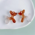 Frosted acrylic balloon dog charms in brown and pink gradient for DIY keychains - Brown Pink Gradient (6#)