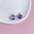 Dettaglio di ciondoli geometrici in cristallo sfaccettato con bordo dorato per gioielli DIY - 1# (Sfumatura Viola Verde)