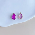 Détails de pendentifs en cristal en forme de goutte avec bordure dorée pour bijoux DIY - Style Rose Rose Foncé Et Rose AB (5#)