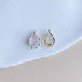 Détail de pendentifs en cristal goutte avec finition irisée et bordure dorée élégante - Style AB Entrelacé Violet Vert Rose (10#)