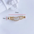 Connecteur doré avec zircon et nacre, longueur 39mm pour colliers artisanaux - Structure en Cœur (3#)