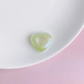 Macro shot of light green iridescent acrylic heart pendant with hollow center for DIY jewelry - Light Green (5#)