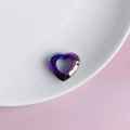 Macro shot of iridescent heart-shaped acrylic resin pendants on a pink surface - Gradient Aurora Purple (8#)