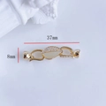 Détail du connecteur plaqué or 14K avec nacre et zircons brillants, taille 37mm x 8mm - Forme de Feuille (8#)