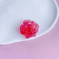 Vibrant pink acrylic rose flower charm with iridescent coating for DIY crafts - 9# Iridescent Hot Pink