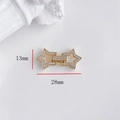 Vista dettagliata del connettore gioielli stella dorata con zirconi, misura 13mm x 28mm - Fibbia Stella Zirconia