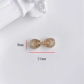 Macro di connettore a fiore placcato oro con zirconi, dimensioni 24mm per 9mm - Fibbia Zirconia a Doppio Tondo