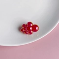 Puffy red pearlescent cloud charm with iridescent finish for DIY keychain making - 26#
