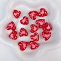DIY red heart-shaped beads with hand-painted white dots and pink center for jewelry making - Bright Red Inner Heart Style (13#)