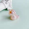 Macro detail of iridescent resin unicorn charm with a pearlescent pink finish for DIY crafts - Iridescent Pearl White Style (3#)