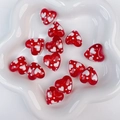 Red heart-shaped DIY beads with white hand-painted polka dots and small heart patterns - Red Polka Dot Heart Style (14#)