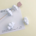 White chubby cloud silicone beads for DIY pacifier chains and keychain accessories - 27#