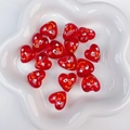 Red translucent heart-shaped beads with cute cartoon face for DIY jewelry making - Red Cartoon Expression Style (15#)
