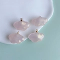 Macro detail of pearlescent resin cloud charms with golden metal loops for DIY crafts - Pearl Light Pink Cloud (4#)