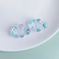 Detail of DIY transparent resin cloud charms with pastel purple and mint green polka dots - Cyan Purple Polka Dot Healing Cloud (5#)