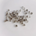 Macro detail of faceted square smoke gray glass crystal beads for DIY jewelry making - Transparent Smoke Grey