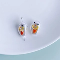 Close-up of irregular imitation pearl beads with painted ghost face for DIY jewelry - Yellow Moon Smiley Style (2#)