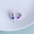 Detail of handcrafted acrylic pearl pendant with painted funny face and metal needle - Purple Detail Style (3#)