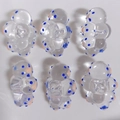 Set of 6 transparent resin chubby cloud pendants with blue dots for DIY jewelry making - Blue Polka Dot Cute Transparent Ball (18#)