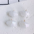 Pendentifs nuages en résine nacrée pour porte-clés DIY avec anneaux dorés - 10# (ombrage Blanc)