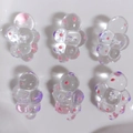 Set of 6 chubby cloud resin charms with pink and purple dots for DIY jewelry making - Pink Purple Polka Dot Cluster Bead (17#)