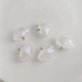 Cinq breloques nuages en résine blanche irisée avec anneaux pour bijoux DIY et artisanat - 12# (pendentif En Or Blanc Transparent Et Finement Scintillant)