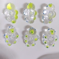 Set of six chunky acrylic cloud charms in transparent resin with yellow and blue details - Yellow Blue Polka Dot Transparent Cute (12#)