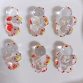 Set of six cartoon acrylic resin bubble pendants with red dots for DIY jewelry - Red Yellow Polka Dot Bubble Stack (16#)