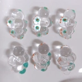 DIY transparent acrylic chubby cloud pendants with vibrant green and orange polka dots - Green Orange Polka Dot Irregular Cluster (19#)