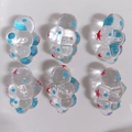 Transparent acrylic cloud pendants with blue and red star patterns for DIY jewelry making - Blue Red Polka Dot Star Cloud (20#)