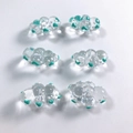 Translucent resin cloud charm with teal hearts and white dots for DIY jewelry making - Cyan Green Heart Cloud (10#)