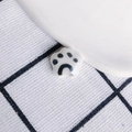 Close-up of a glossy ceramic cat paw pendant featuring a black and white hand-painted finish - White (1#)