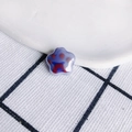 Macro view of blue star pendant with red cat paw pattern for DIY jewelry accessories - Translucent Blue (2#)