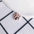 Macro shot of a glossy pink star-shaped ceramic pendant featuring a black cat paw print - Pink(6#)