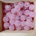 Perles boule disco rose avec strass et effet AB pour la création de bijoux DIY - 14mm / Taille 6