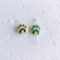 Hand-painted yellow ceramic cat paw beads with glossy finish for DIY jewelry making - Yellow(3#)