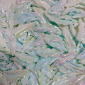 Perline a forma di foglia verde menta iridescente con fori per creazione di gioielli - Perlina a Forma di Foglia Cangiante (A50#)