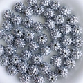 Perles disco pavées d'argent avec cristaux étincelants pour bijoux et bracelets DIY - 14mm / Taille 11
