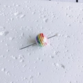 Macro shot of colorful striped aurora bubble bead with pearl pin for DIY jewelry crafts - Iridescent Striped (2#)