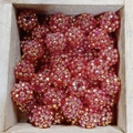 Perles boule disco rouge étincelantes avec cristaux facettés pour bijoux DIY - 14mm / 13#