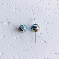 Close-up of colorful striped acrylic lollipop bubble beads for DIY jewelry making - Multicolor Striped (4#)