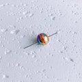 Macro detail of a colorful striped acrylic bead on a metal pin for DIY jewelry making - Vertical Striped (6#)