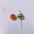 Macro shot of colorful striped lollipop aurora beads and metal pins for DIY jewelry making - Rainbow Horizontal Striped (7#)