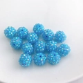 Perles Shamballa bleu clair cristal AB à 14 trous pour bijoux DIY et porte-clés artisanaux - 14mm / 17#