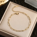 18K vergoldetes Büroklammer-Armband mit Karabinerverschluss auf luxuriöser Box - Goldenes Armband (70005)