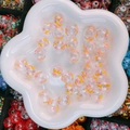 Hand-painted hollow glass beads with pink and purple heart patterns for DIY bracelets - Pink Yellow Purple Heart (30#-14mm)